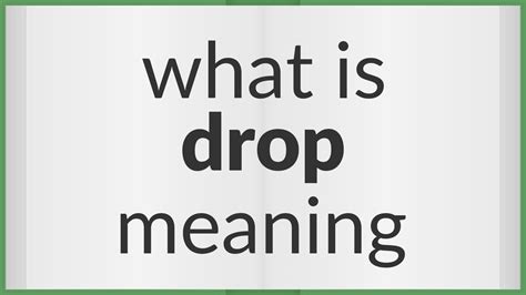 drop meaning.